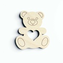 Teddy Bear Wooden Craft Shapes