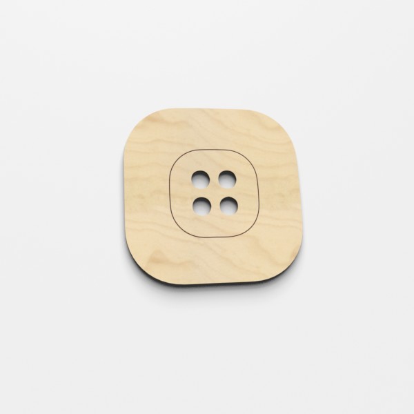 Square Button Wooden Craft Shapes