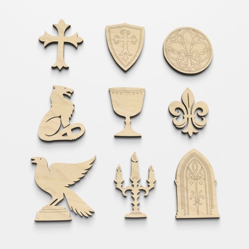 Gothic Heraldry Wooden Craft Shapes