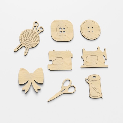 Sewing Accessories Wooden Craft Shapes