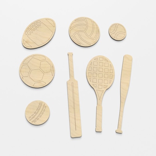 Sports Equipment Wooden Craft Shapes